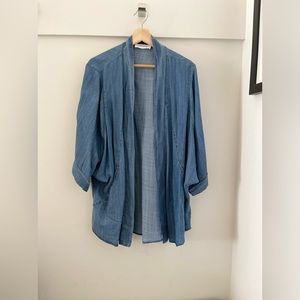 NWOT denim kimono style open front cardigan